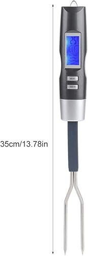 Miniatura 6 de Tenedor de cocina digital, con pantalla LCD, termómetro digital preestablecido para carne, interruptor de  para carne, barbacoa, tenedor de carne,