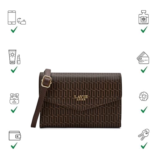 Image of Lavie Luxe Women's Mono Sally 2C Crossbody Sling Bag | Ladies Purse Handbag | Gift for Women
