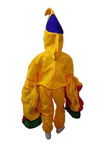 Image of BookMyCostume Yellow Bird Macaw With Multicolor Wings Kids Fancy Dress Costume 7-8 years