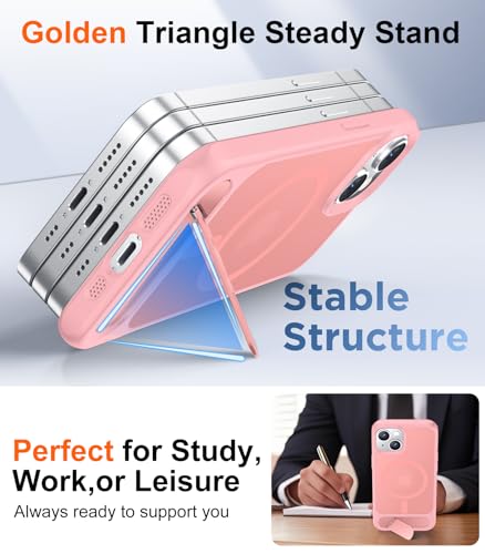 Image of Magnetic Compatible with iPhone 15 Plus Case & iPhone 14 Plus Case, [Built-in Invisible Kickstand][Compatible with MagSafe][Military Grade Shockproof] Slim Translucent Matte Phone Case 6.7 inch
