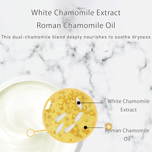 Grospe Chamomile Face Cream - Soothing Moisturizer for Dry & Sensitive Skin, Hydrating & Calming Day & Night Cream with Natural Chamomile Extract, Non-Greasy Formula(3.5oz)