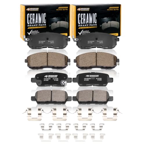 Image of Ceramic Front and Rear Brake Pads Set Compatible with Select 2003-2005 Infiniti G35;Compatible with Select Nissan 350Z /Altima /Juke /Sentra(D815+D1288)