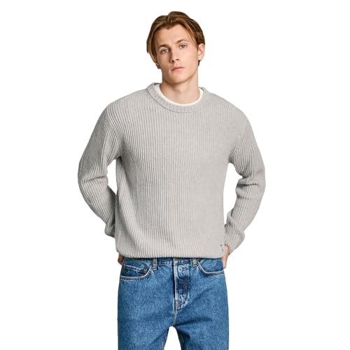 Pull homme Pepe Jeans Colin gris taille M anti-froid confortable au quotidien