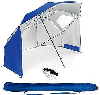 Ombrellone Da Spiaggia BestIF XXL 2 In 1 – Con Finestra, Protezione UV50, Pieghevole, Per 2-4 Persone