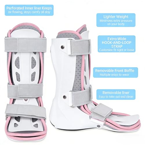 Walking Boot for Women & Men, Medical Boot for Broken Foot, Ankle, Toe - Fits Shoe Size 5-11, Adjustable Air Cam Walker with Removable Liner & Splint, Non-Slip Orthopedic Boot for Fracture, Sprain, Post-Surgery Recovery (Right)