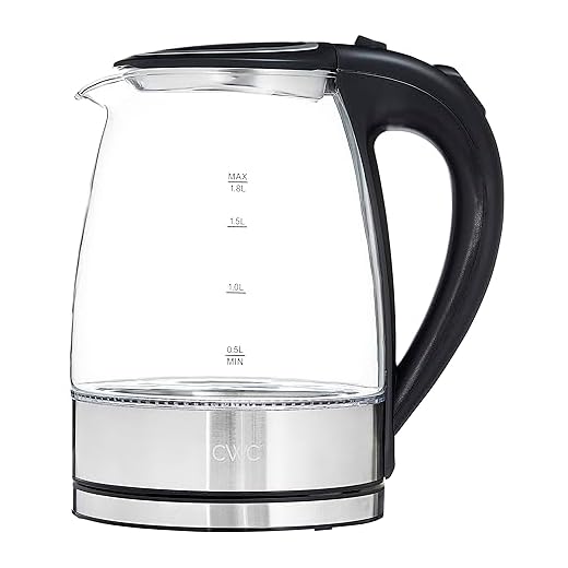 COOK WITH COLOR Glass Electric Kettle 1.8L - Rapid Boil, Sleek Design, and Safety Features - Great for Quick and Easy, Black