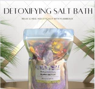 Miniatura 4 de Flambeaux Bath & Beauty Baño de sal espiritual desintoxicante Baño de desintoxicación de sal de Epsom Sello de bloqueo de fácil presión Flores
