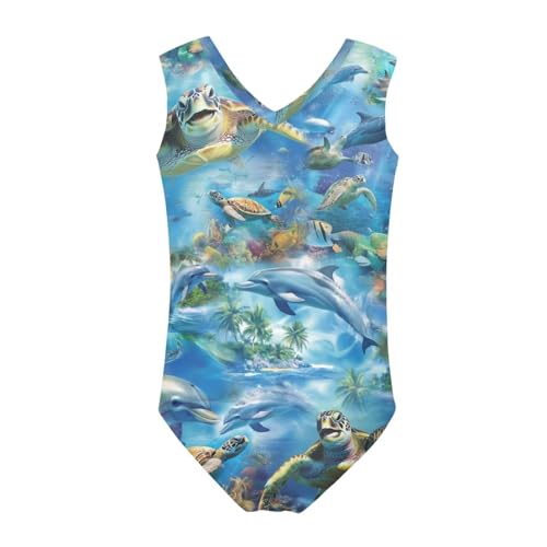 Image of Girls Bathing Suit Size 3-14 Swimsuits for Girls One-Piece Swimwear Summer V-Neck Sleeveless