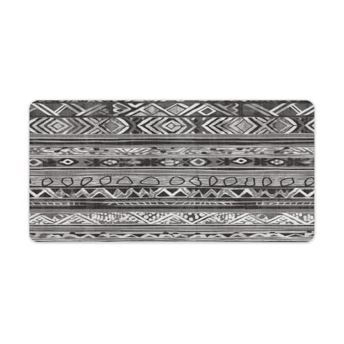 Grey Tribal alfombrilla grande antideslizante de goma miniatura 1