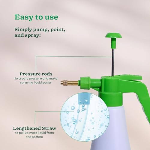 Image of SJ Organics 1L Pressure Spray Bottle for Plants - Efficient Water Spray Bottle with Adjustable Nozzle, Ideal Garden Sprayer for Indoor and Outdoor Plant Care