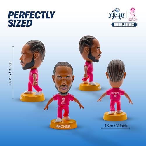 Image of Action Figure, IPL Edition 360 Rotatable Head, Cricket Player for Fans & Collectors (3 Inch Jofra Archer)