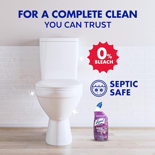 Lysol Toilet Bowl Cleaner Gel, For Cleaning and Disinfecting, Septic Safe Toilet Bowl Cleaner, Lavender & Cotton Blossom Scent, 24 oz, (Pack of 2) image 4