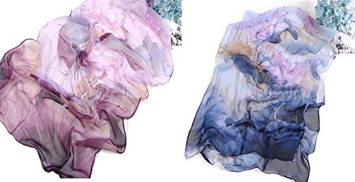 Acotavie 2 Pcs Scarfs for Women Lightweight Scarves Fashion Floral Print Shawls Holiday Gifts Scarf3