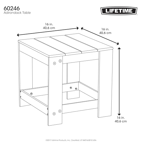 Image of LIFETIME Adirondack Table | Elegant & Compact Side Table for Bedroom & Patio Use | Durable Indoor & Outdoor Accent Table | Weather-Resistant Stylish Design | Easy Assembly & Lightweight