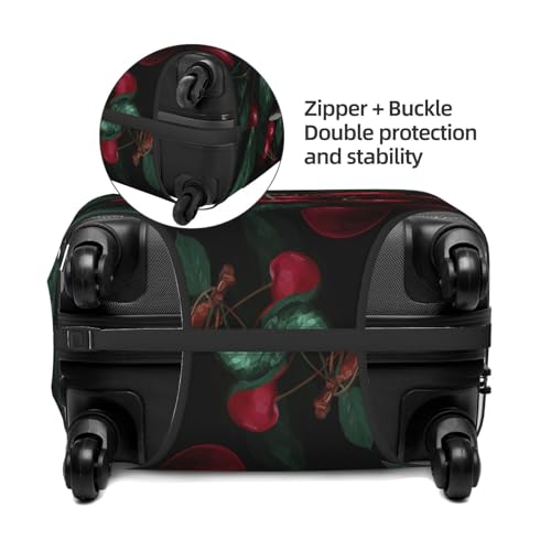 Cherry Fruit Pattern Elastic Travel Luggage Covers Dustproof Scratch-Resistant Suitcase Protector Fit 22-24 Inch2