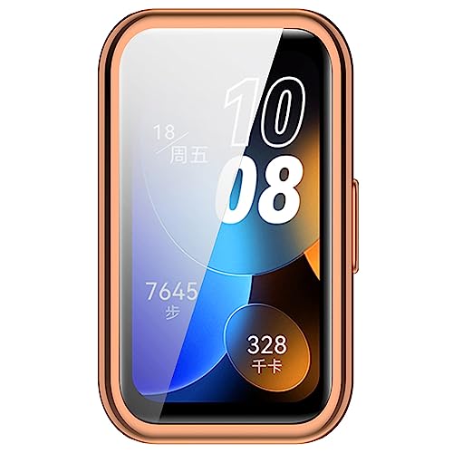 LICHIFIT Huawei Band 9/Huawei Band 8�p�ی�P�[�X �J�o�[ TPU �X�}�[�g�E�H�b�`�J�o�[ �E���ȒP �ϏՌ� ���h�~ �y�� ������� �A�N�Z�T���[ (���[�Y�S�[���h)