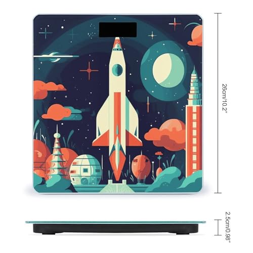 Báscula digital Rocket in Space vidrio templado para baño miniatura 2