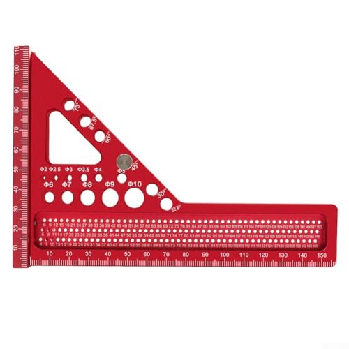 Zilimontt Angle Measuring Ruler with Metric Scale and Preset Angles, Aluminum Alloy Construction for Woodworking, Engineering and DIY Projects