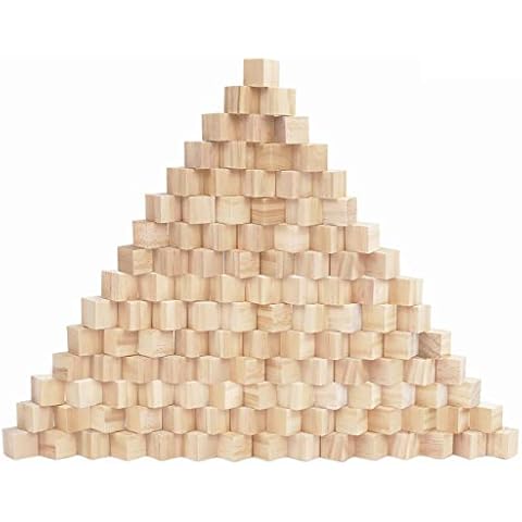 Kurtzy Small Wooden Cubes (120 Pack) - 2 x 2 x 2cm (0.79 x 0.79 x 0.79 inch) Wood Cubes - Natural Unfinished Pine Wood Blocks - Educational Craft Cubes for DIY, Stamps, Art & Crafts, Puzzles, Numbers Cover