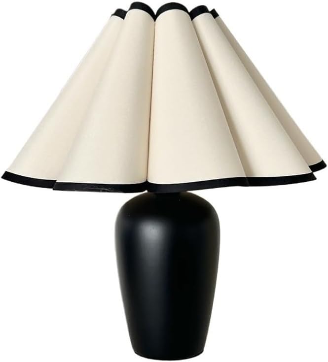Lámpara de mesita de noche avanzada para escritorio, sala de estar, dormitorio, ambiente ambiente (negro)