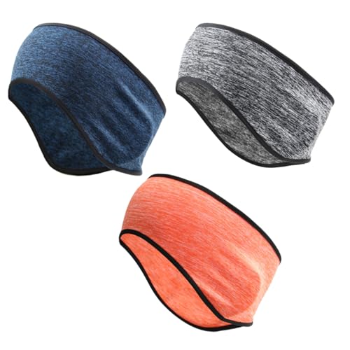 Homoyoyo Warm Sports Headband Earmuffs 3pcs Cycling Ear Warmers Ear Wraps Comfortable for Men Women Grey