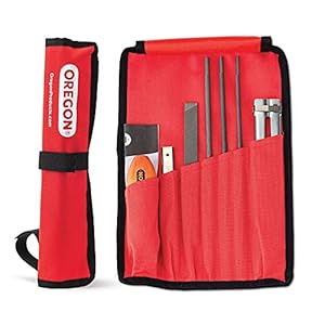 Oregon Universal Field Kettensägen-Schärfset - Enthält 4 mm (5/32-Zoll), 4, 8 mm (3/16-Zoll) und 5, 5 mm (7/32-Zoll) Rundfeilen, Flachfeile, Griff, Feilenführung und Tasche (617067)