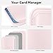Magnetic Wallet Cell Phone Card Holder for Phone Case, Stronger Magnetic RFID Leather Phone Wallet Stick on Series of iPhone 17/16/15/14/13/12 and Pro/Promax, Light Pink