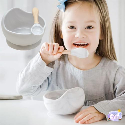 Potinho Bowl Silicone Com Ventosa P Bebê Livre Bpa C Colher (Azul Claro)