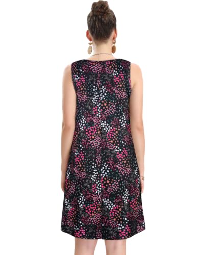 Image of elescat Women's Summer Dresses Casual Sleeveless Loose Sundress with Pocket