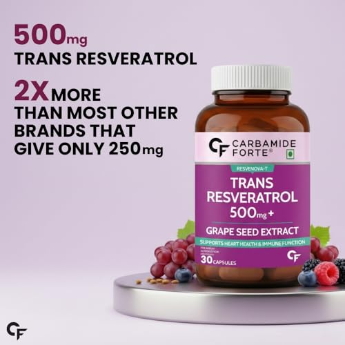 Image of Carbamide Forte Trans-Resveratol 500mg - 30 Capsules (Pack of 3)