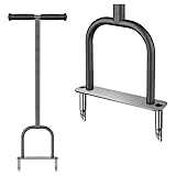 VEKAZ芝生芯取りエアレーション器、ステンレス栓エアレーション器工具、ソフトラバーハンドル付き、手動加草工具、ガーデンクリーニング、耕うん機、スカリファイアー 農業 園芸用機器 土壌を緩め、芝生の健康を改善するために使用 (2穴パンチ) [並行輸入品]