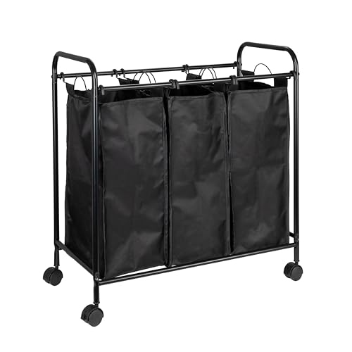 Household Essentials Rolling Triple Laundry Sorter