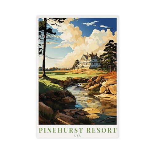 Pinehurst Resort Poster Vintage Toile Décoration Murale de Prestige