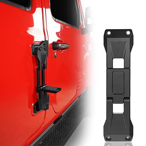 Hooke Road Wrangler Door Hinge Step Aluminum Folding Foot Pedal Peg Rooftop Access for 2007-2025 Jeep Wrangler JK JL & Gladiator JT 2/4-Door - 1PC