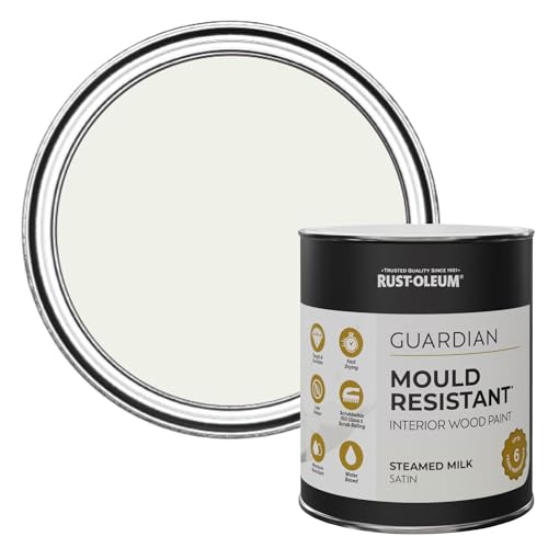 Rust-Oleum White Guardian Mould Resistant Interior Wood Paint in Satin Finish - Steamed Milk 750ml