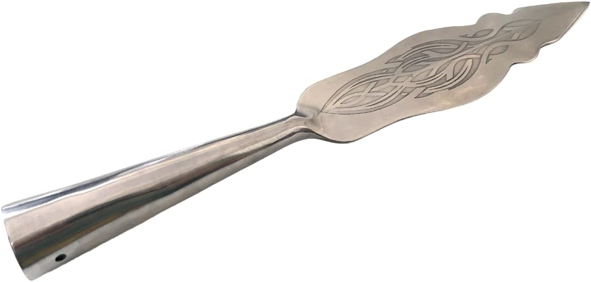 NauticalMart Large Spear Head Hand Forged High Carbon Steel Spearhead Medieval Celtic Norse Viking Age Inspired Spear Point Historical Replica Arrowhead Cosplay Halloween