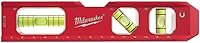 Milwaukee 4932459097 Billet Torpedo Level - Magnetic, Durable with Weld Clearance & V-Groove for Pipes, Red/Black