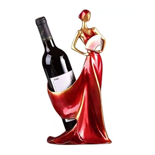 Moderne tagère à vin Beauty Girl modèle Wine Rack Résine Support de vin à la Main Home Bar Cuisine Accueil Décoration Figurines Accessoires Artisanat Minimaliste casier à Bouteilles (Blue : Rot)