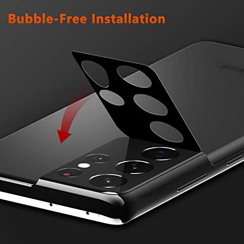 Ferilinso [3 Pack] Camera Lens Protector for Samsung Galaxy S21 Ultra, Bubble Free Tempered Glass Protection Film-Black