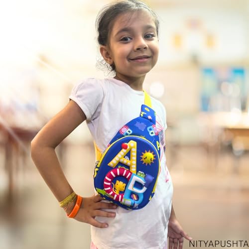 Image of Kids Small Cartoon Design Sling Crossbody Shoulder Bag for Boys & Girls, School Travel & Casual Backpack with Adjustable Strap for Children & Toddlers