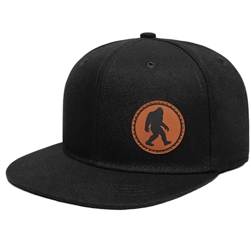 Image of Flat Brim Hats for Men - Gothic Style Skull Hat Leather Pattern - Hip-Hop Snapback Hat Skeleton Hats for Men