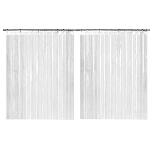 Ga-Geetopia 2 Pack PEVA Bathroom Clear Shower Curtain Liner - Water Repellent, Premium Lightweight, Odorless 72" x 72" Thin Plastic Shower Curtain Liner with Rustproof Top Header