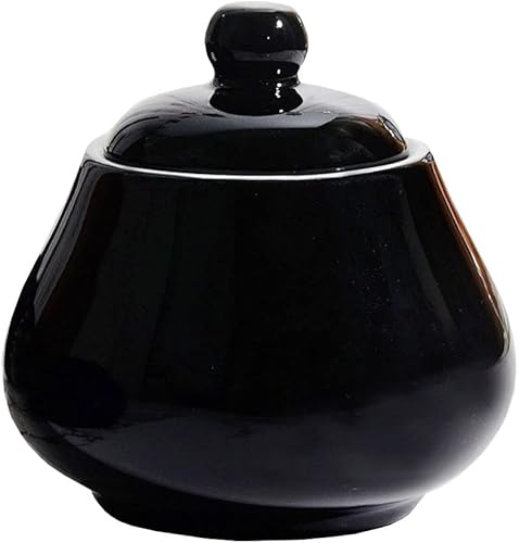 RockTrend Simple - Tarro de especias de cerámica negra para condimentos con tapa