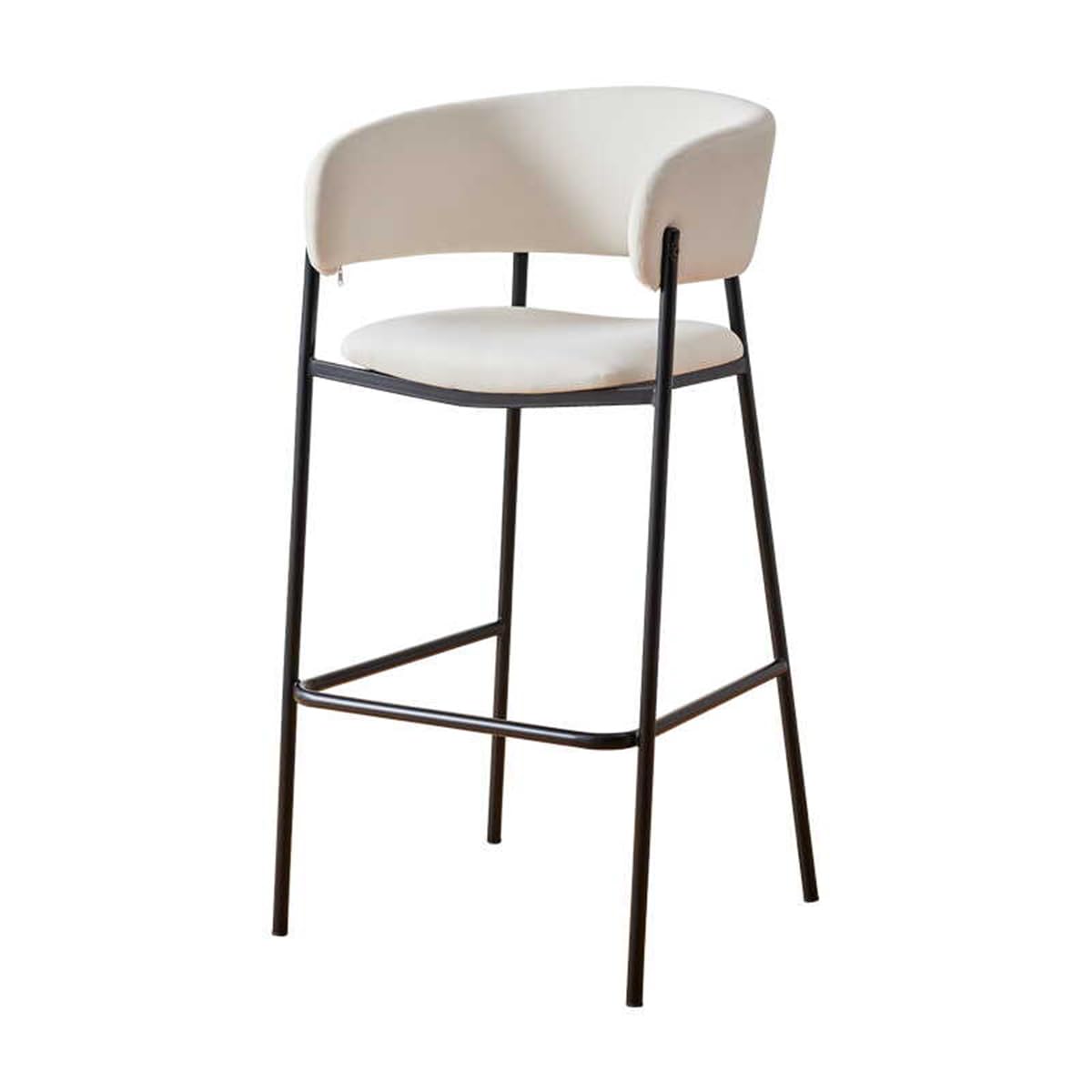 Tabourets de comptoir velours et métal noir de 200 kg