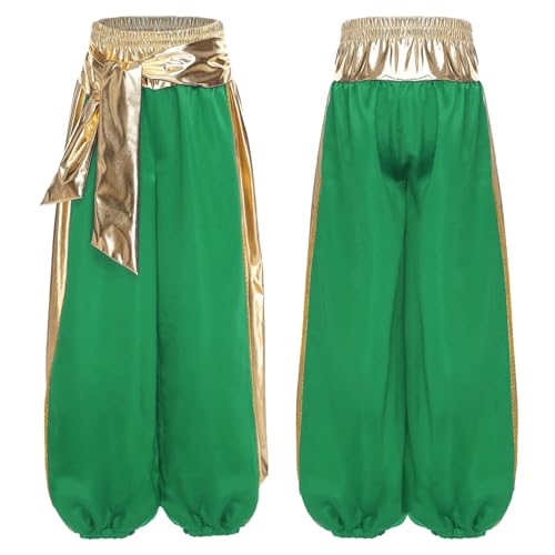 renvena Boys Metallic Shiny Harem Pants Loose Casual Baggy Sports Dance Pants Arabian Prince Trousers3