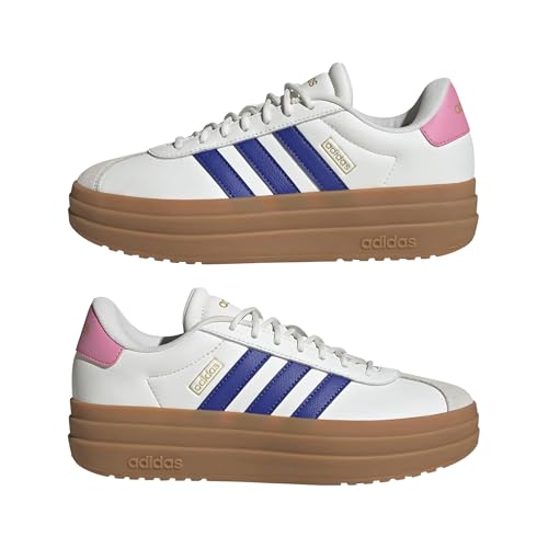 Image of adidas Womens Vl Court Bold Lace Up Sneakers Shoes Casual - Pink