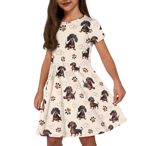 Dresses for Girls 2-14 Years Old Kids Summer Dress Casual Short Sleeve A Line Skater Dresses4