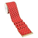MAYREEL Cinta roja y dorada para árbol de Navidad de 4 pulgadas, guirnaldas