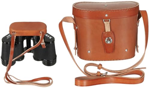 Binoculares MFH 8x30 negros con estuche de cuero miniatura 1