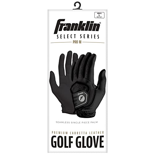 Franklin Sports Golf Glove - Pro Golf Gloves - Premium Leather Golfing Glove - Maximum Grip - Black - Left Hand Glove - Adult Medium #TOP7